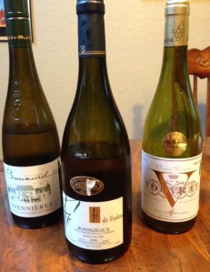 Left to right: a dry Savennières, a lusciously sweet Bonnezeaux, and an off dry Vouvray