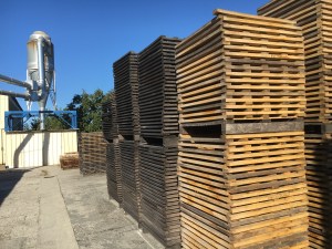 Staves aging outside